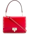 Valentino Garavani Rockstud Shoulder Bag In Red