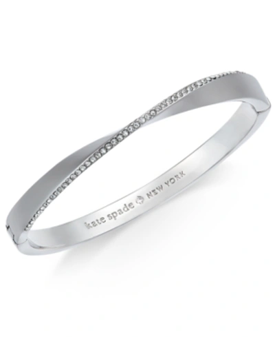 Kate Spade Do The Twist Pave Bangle In Clear/slvr