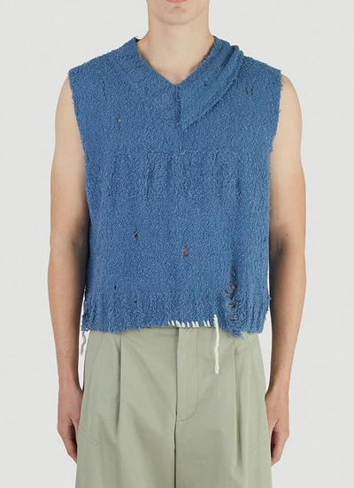 Ader Error Knit Vest In Blue