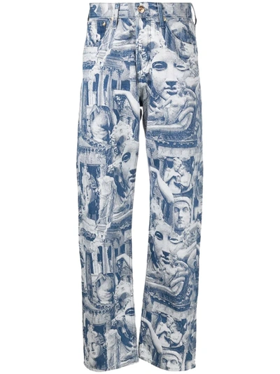 Aries X Lee Denim Sculpture Rider Jeans In Blau | ModeSens