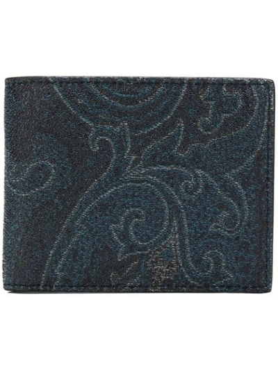 Etro Paisley Card Holder In Blue
