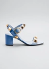 Valentino Garavani Roman Stud Ankle-strap Sandals In Blue