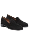 The Row Garcon Suede Loafers In Black