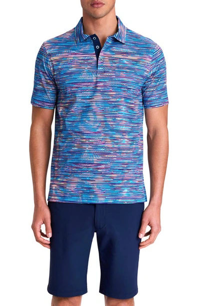 Bugatchi Men's Digital-print Polo Shirt In Classic Blue