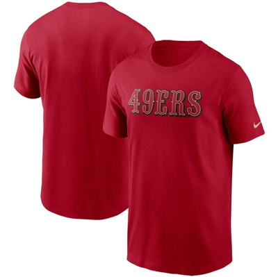 Nike Men's Scarlet San Francisco 49ers Team Wordmark Legend Performance T-shirt In Scarlet
