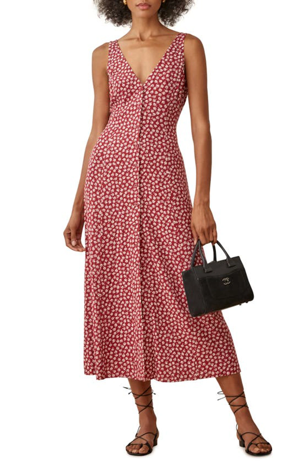 knee length dresses for ladies Rent The Casette Floral Linen Maxi Dress By Reformation