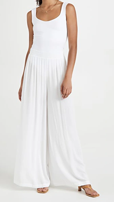 L Agence Nikita Wide Leg Crepe Pants In Ivory
