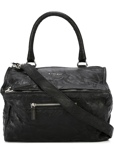 Givenchy Medium Pepe Pandora Leather Satchel In Black