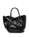 Proenza Schouler Small Ruched Leather Crossbody Tote In Black