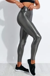 Heroine Sport Marvel Metallic High Waist Leggings In Platinum