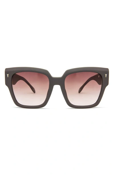 Mita Capri 56mm Geometric Sunglasses In Matte Grey / Gradient Amber