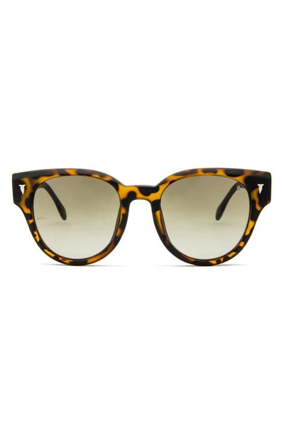 Mita Brickell 50mm Round Sunglasses In Matte Tort / Gradient Green