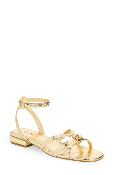 Michael Michael Kors Brinkley Ankle Strap Sandal In Gold