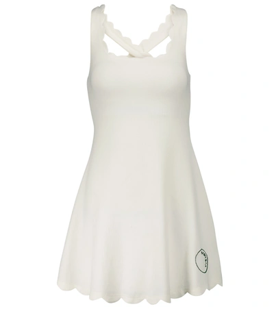 Marysia + Net Sustain Serena Scalloped Recycled Seersucker Tennis Dress In White