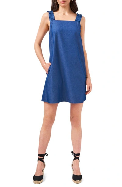 1.state Ruffle Strap Mini Dress In Blue Iris