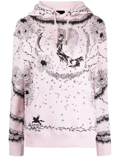 Givenchy Womens Light Pink Tattoo-print Cotton-jersey Hoody Xs