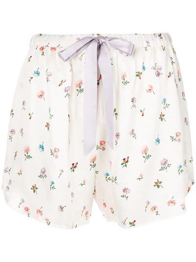 Morgan Lane Bea Floral-print Pyjama Shorts In Ivory