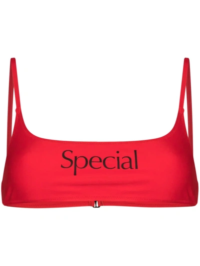More Joy Special Print Bikini Top In Red