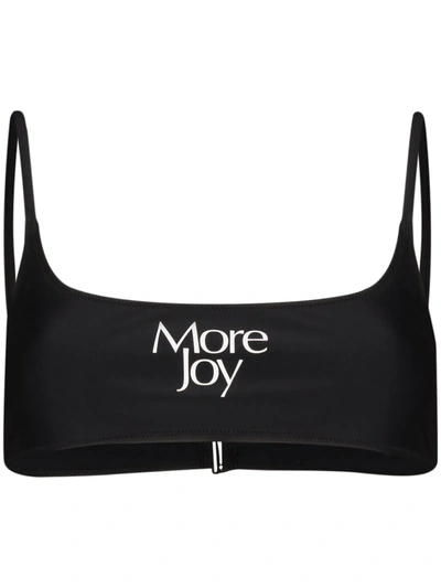 More Joy Logo Print Bikini Top In Schwarz