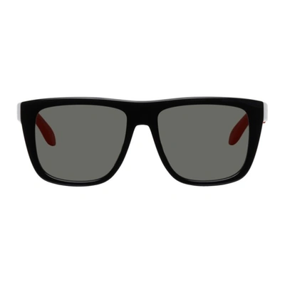 Alexander Mcqueen Black & Red Court Sunglasses In 002 Black