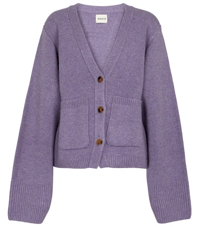 Khaite The Scarlet Cashmere Cardigan In Purple