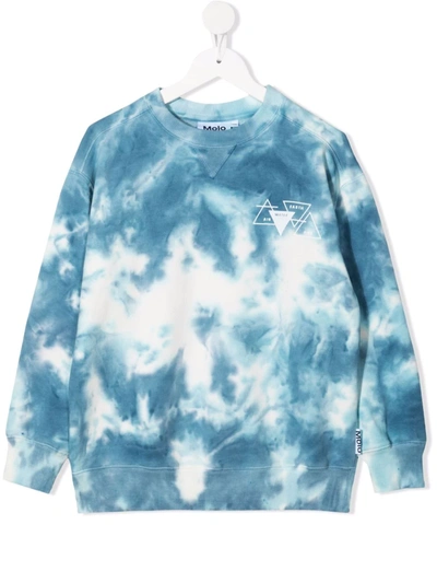 Molo Kid's Mann Tie-dye Cotton Long-sleeve Jumper In Tie Dye