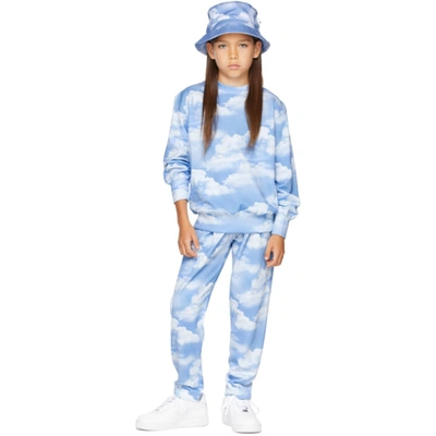 Molo Light Blue Aurora Sweatpant For Kids With Clouds