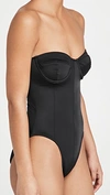 Norma Kamali Corset Mio Strapless One-piece Swimsuit In Black