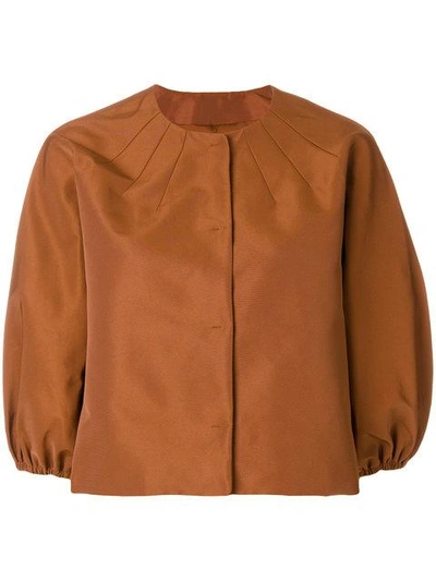 Red Valentino Cropped Puffed Sleeve Jacket In Lrame