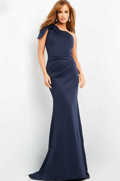 Jovani One Shoulder Crepe Gown