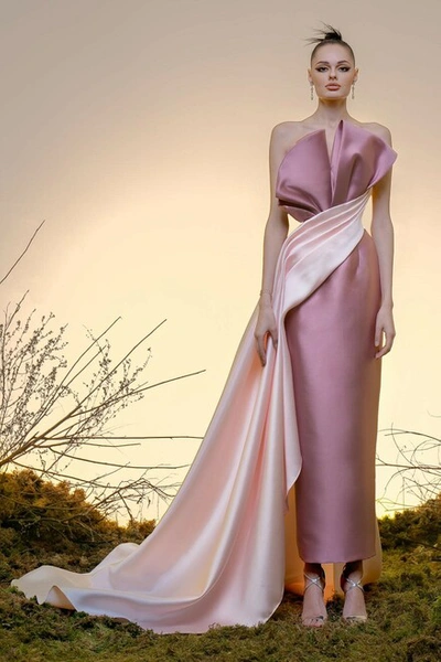 Mark Bumgarner Sculpted Strapless Mikado Gown