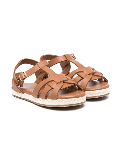 Age Of Innocence Kids' Patricia Cut-out Leather Sandals In Brown