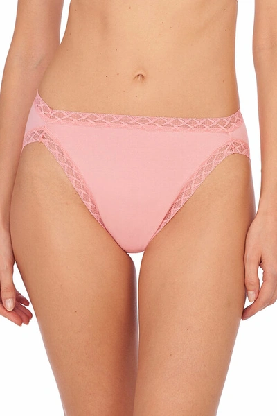 Natori Intimates Bliss French Cut Brief Panty Underwear With Lace Trim In Pink Icing