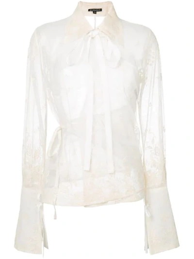 Ann Demeulemeester Lace Embroidered Blouse In White