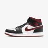 Jordan Air  1 Mid Shoes In White/gym Red/black