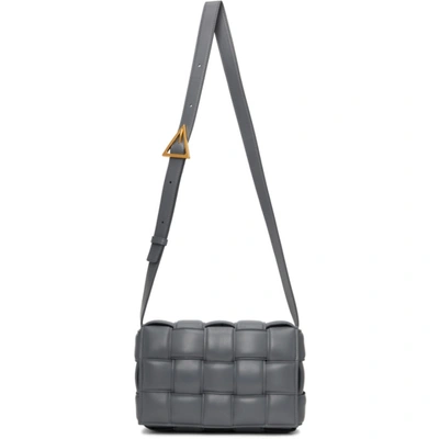 Bottega Veneta Cassette Padded Intrecciato Leather Shoulder Bag In Grey