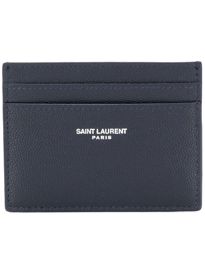 Saint Laurent Logo Cardholder In Blue