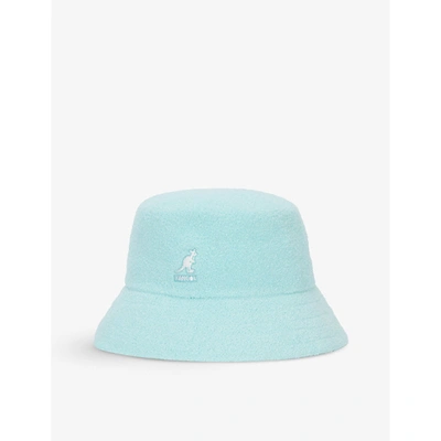 Kangol Womens Blue Tint Bermuda Logo-embroidered Felt Bucket Hat S