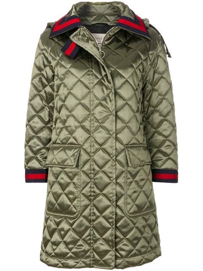 Gucci Quilted Hooded Coat - Green