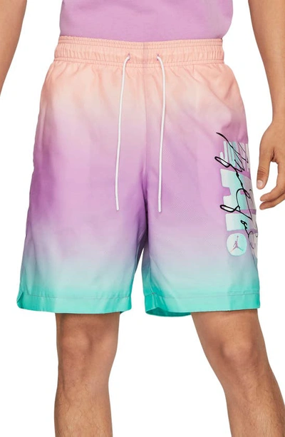 Jordan Sport Dna Pool Shorts In Orange/teal/pink