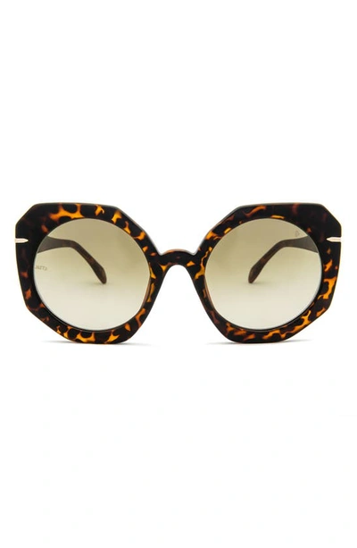 Mita Sole 54mm Gradient Sunglasses In Matte Brown Demi/ Green
