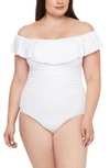 La Blanca Off The Shoulder One-piece Swimsuit In White