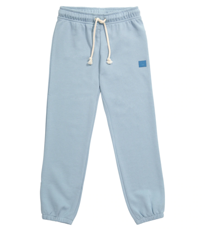 Acne Studios Kids' Mini Frack Face Patch Joggers In Blue