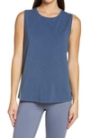 Zella Work For It Easy Tank Top In Navy Denim