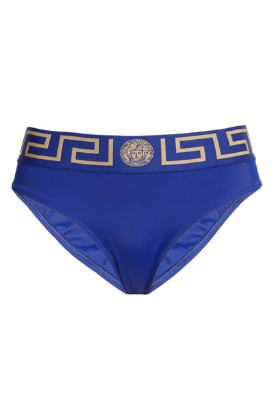Versace Greca Border Bikini Bottoms In 1u600 Lapis