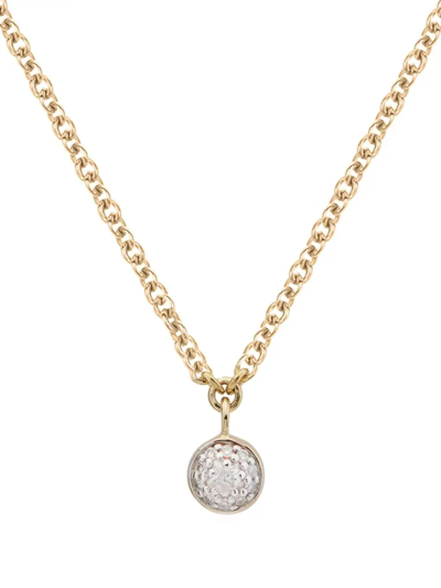 Monica Vinader Fiji Tiny Button Drop Necklace In Gold