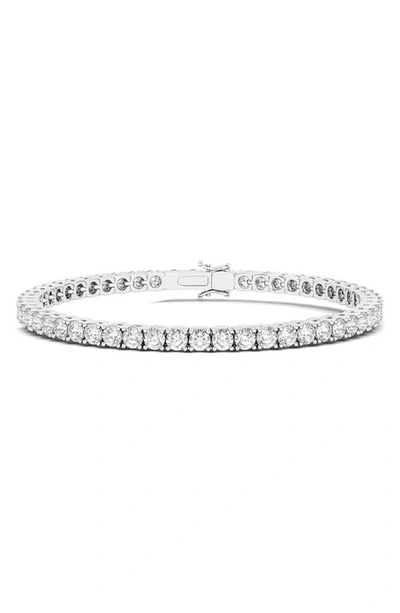 Hautecarat 4-prong 3ct Lab Created Diamond 14k Gold Tennis Bracelet In White Gold