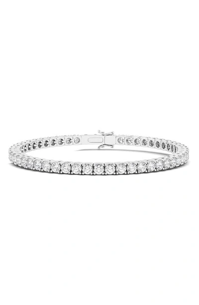 Hautecarat 4-prong 7ct Lab Created Diamond 14k Gold Tennis Bracelet In White Gold