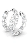 Hautecarat Emerald-cut Lab-created Diamond Inside Out Hoop Earrings In White Gold