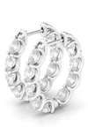 Hautecarat Oval Lab-created Diamond Inside Out 14k Gold Hoop Earrings In White Gold